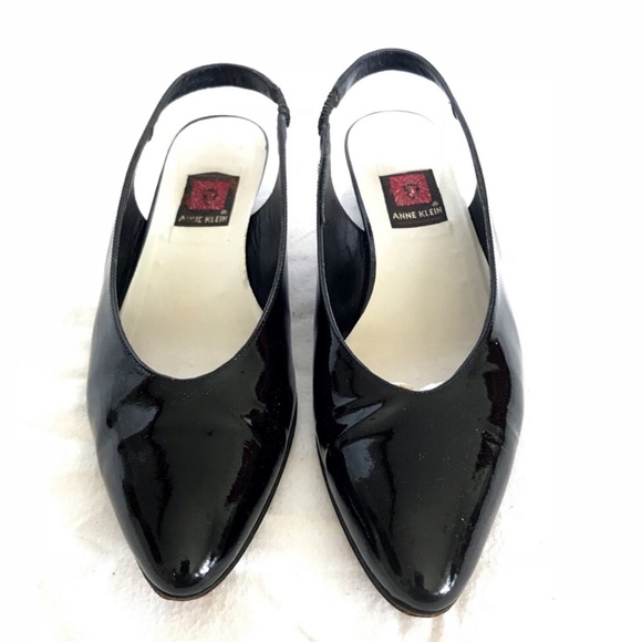 Vintage Black Patent Leather Slingback Flats - Picture 4 of 6